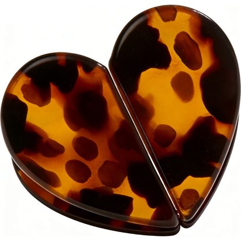Magnetic Square Hair Clips - Magnetic Heart Hair Clips - Personalized Gift - Leopard Print Brown