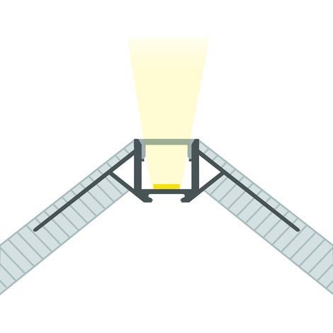 Profilé Aluminium Intégration Plâtre/Placo avec Capot Continu pour Angle Arista pour Ruban LED jusqu'à 9 mm Blanc 2 m Blanc translucide