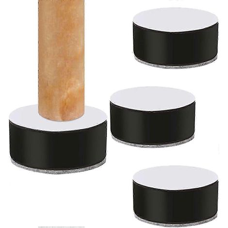Pieds de meubles, lot de 4 pieds de support auto-adhésifs ultra-résistants, adaptés aux canapés, armoires et bureaux (60 mm de long x 30 mm de haut, noirs) zooy (1/5)
