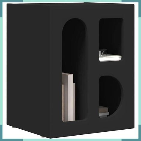 Table de chevet - 891247 - Noir - Bois d'ingénierie - 6 étagères (1/5)