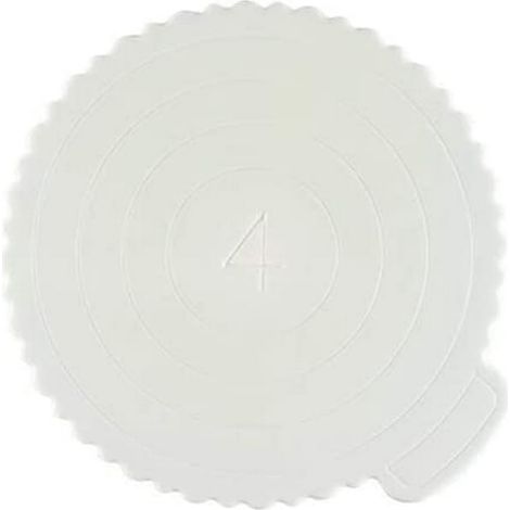 Lot de 4 Supports à Gâteau Ronds 10 cm, Plaque Base Mousse Réutilisable en Plastique, Plateau Dessert Pâtisserie avec Poignées pour Cupcakes, Présentoir Gâteaux (1/5)