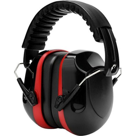Casque antibruit réglable pour adultes, SNR 33 dB, idéal pour les chantiers et le tir (rouge) (1/5)