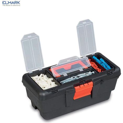 CASSETTA PORTA ATTREZZI IN PLASTICA CON ORGANIZZATORE 19"