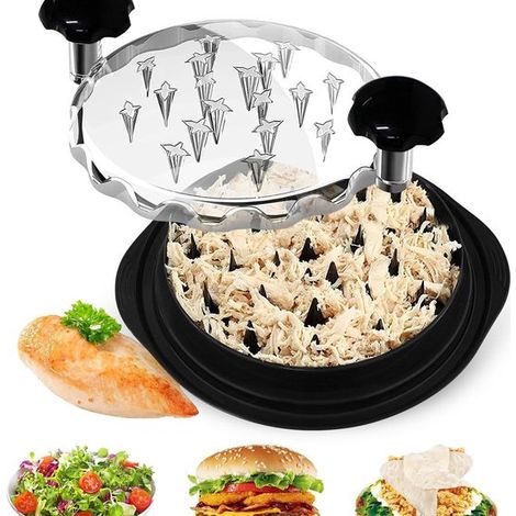 Tritacarne per pollo - Trituratore - Grattugia per carne - Ammorbidente per carne - Per macinare cibo/carne/verdure - Antiscivolo - Facile da usare e pulire - Nero