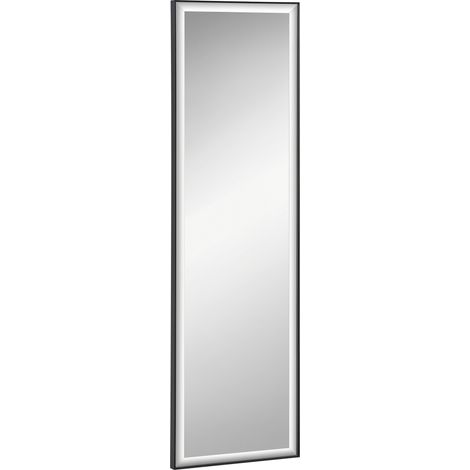Homcom – Miroir mural noir 120L x 35l cm – Verre 5mm – Cadre en alliage aluminium – Système d'attache intégré