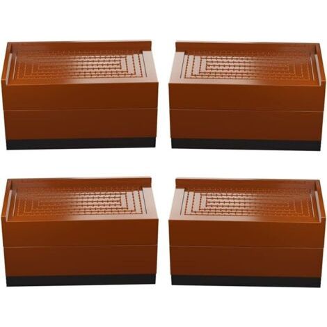 QORVA-Lot de 4 pieds de meuble carrés 7,5/15 cm – Plastique solide antidérapant – Pour lits, tables, canapés – Réglables et stables (1/5)