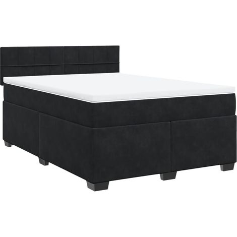 Maison Exclusive - Boxspringbett mit Matratze Schwarz 140x200 cm (1/5)