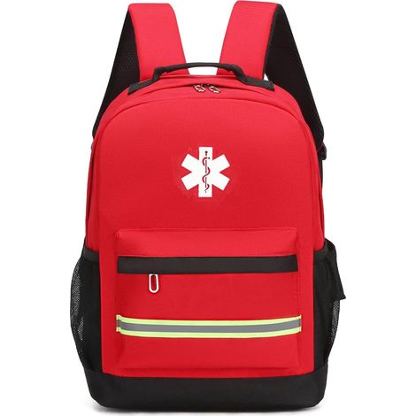 Sac à dos de premiers soins,Sac à dos de traumatisme de premier répondant vide,pour la maison et le travail (sac seulement) (Rouge) (1/5)