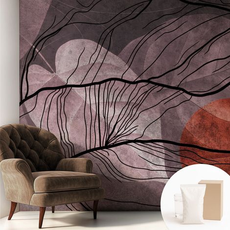 Papier peint intissé décoratif pour salon chambre et cuisine Facile à poser avec colle Abstraction énergique 250x250 cm (1/5)