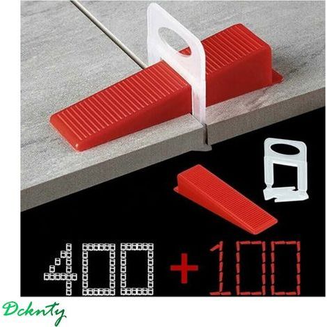 d'aide à la pose de carrelage, 400 Clips, 100 Cales Réutilisable pour la Pose de Carreaux épaisseur 3–12 mm (1/4)