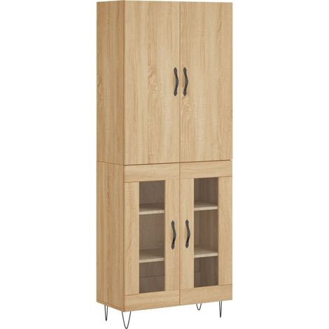 Buffet,Bahut,Meuble de Rangement haut Chêne sonoma 69,5x34x180 cm Bois d'ingénierie CFW58594 (1/5)