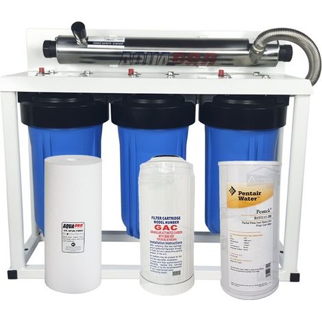 Stérilisateur UV Big Blue 10 pouces – Débit 6 GPM – Acier inox 304 – Réduction fer et bactéries – Eau claire et sécurisée