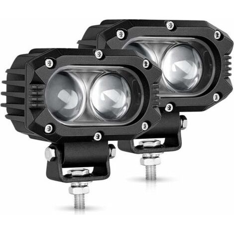 2PCS Phare de Travail LED 4 Pouces 80W 9600LM Projecteur Phares Longue Portee Led Moto 4x4 Antibrouillard LED Feux Additionnel Barre pour Moto. Voiture. Tracteur. Camion. SUV. Bâteau. Caravane (1/5)
