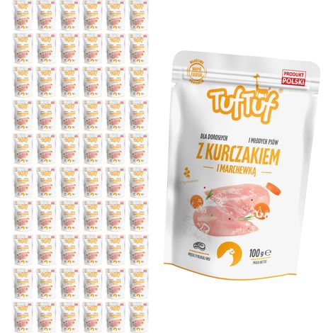TufTuf Nassfutter für Hunde, Huhn-Karotte, Beutel, 60 x 100 g, Dosenfleisch (1/2)