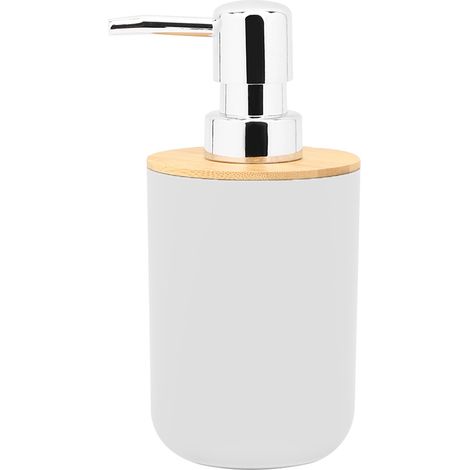 Ensemble de 6 accessoires de salle de bain (boîte à savon, porte-brosse à dents, gobelet de rinçage, flacon de lotion) - Blanc (1/5)