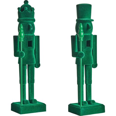 Dekofiguren 2er Set FLATEY Nussknacker 40 cm Grün