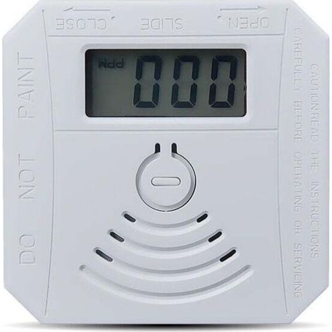 Détecteur de gaz Détecteur de fumée de monoxyde de carbone combiné Détecteur de fumée CO à piles avec écran d'affichage LED Flash Alarme sonore Motif d'avertissement sonore - blanche (1/5)