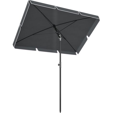Sombrilla de Terraza de Aluminio 2x1,3x2,5 m Parasol de Jardín Rectangular con Función de Inclinación Gris (1/5)