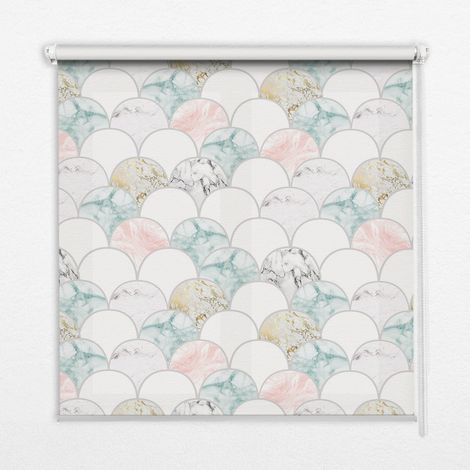 Innenrollo Fensterrollo - Rollo ohne Bohren - Sichtschutzrollo - Lichtdurchlässiges Rollo - Rechteckiges - Rollo - (90 cm x 180 cm) - Bunte Schuppen (1/5)