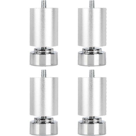 Quatre pieds de canapé robustes réglables en métal fileté M10, compatibles avec les meubles, les lits, les tables et les armoires, argentés, 8 cm. (1/5)