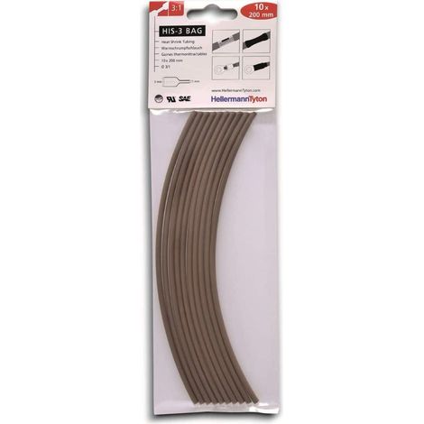 HellermannTyton 308-30314 Schrumpfschlauchsortiment Braun 3 mm 1 mm Schrumpfrate:3:1 10 St. (1/5)