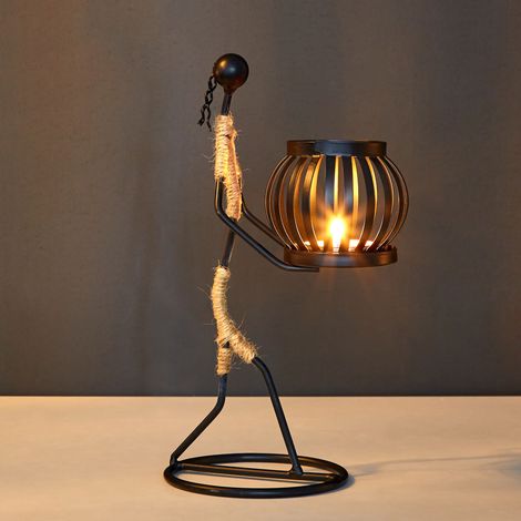 en fer forgé forme unique corde de chanvre candélabre
