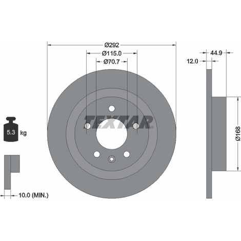 Lot de 2 Disques de frein Textar 92205703 BUICK 13502137 13502138 13502139