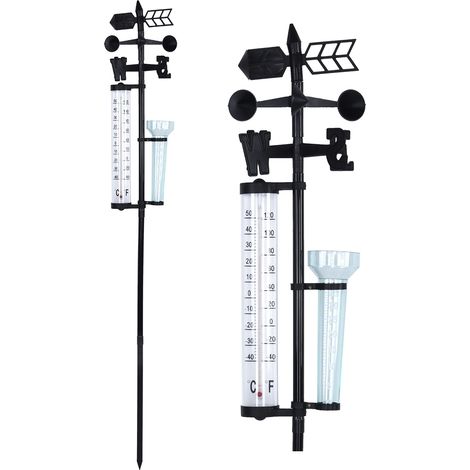 3-in-1-Wetterstation: Messgerät, Außenthermometer, Gartenthermometer, Regenmesser, Windmesser (1/5)