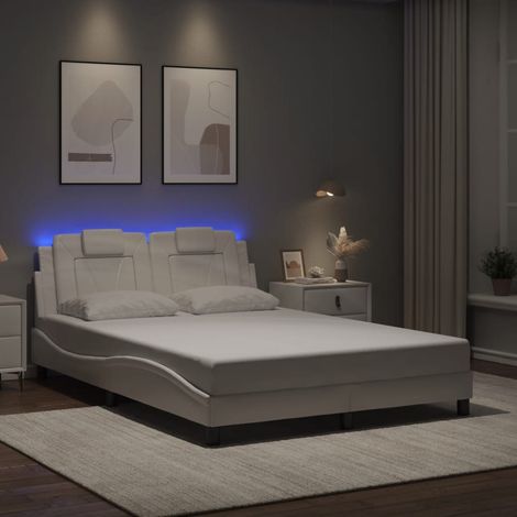 Cadre de lit avec LED sans matelas-Structure de lit blanc 140x190 cm 326873 (1/5)