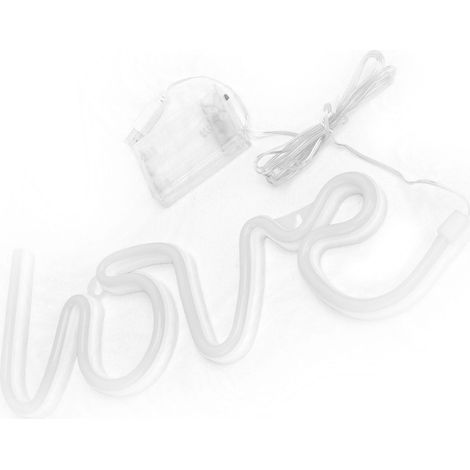 Lumières néon LOVE - Décoration lumineuse pour demande en mariage, mariage et déclaration d'amour - Lumières néon LED - Décoration lumineuse pour la maison, les anniversaires et les fêtes - Alimentati (1/5)