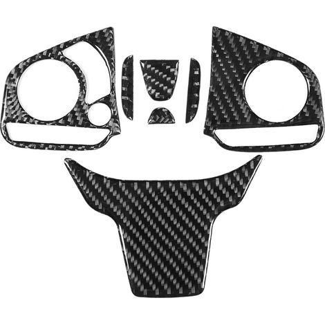 Revêtement d'habillage de panneau de commutateur de bouton de volant en Fiber de carbone, adapté à la Honda Civic 10th FC/FK 2016 – 2019Type A (1/5)