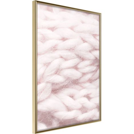 Affiche Murale Encadrée "Pale Pink Knit" 30 x 42 cm Or