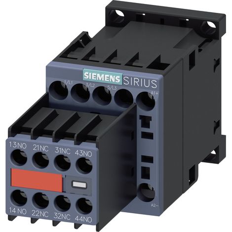 Contacteur Siemens série 3RT2, 3 pôles , 3NO, 7 A, 24 V c.c., 3 kW ( Prix pour 1 )