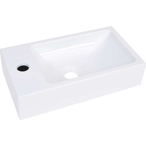 vidaXL Lavabo SMC blanco 400x220x90 mm (1/2)