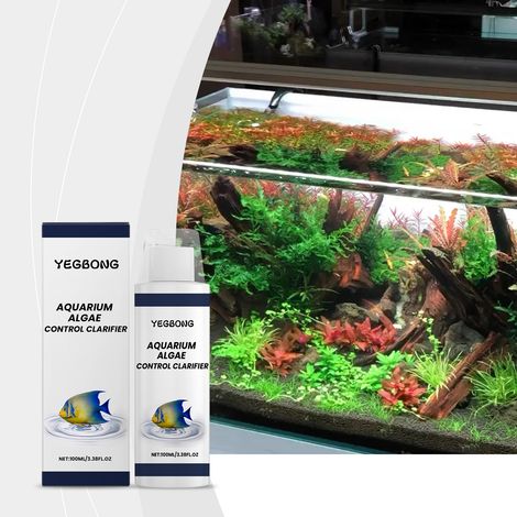 Clarifiant d'aquarium haute efficacité, clarifie l'eau, nettoie les aquariums, inhibe la prolifération des algues et contrôle les algues – 100 ml (1/5)