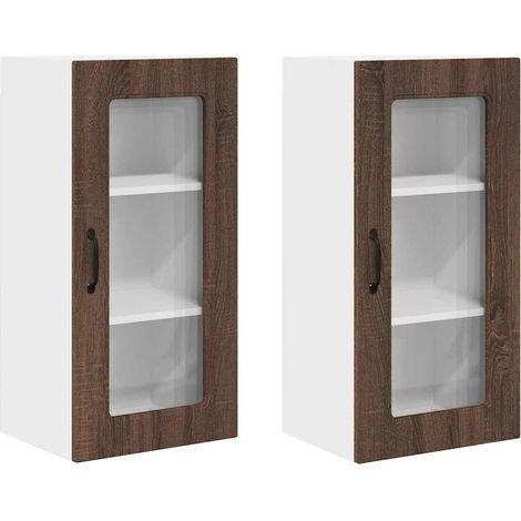 Meuble mural de cuisine,Armoire de cuisine 2 pcs Chêne brun 40 x 31 x 80 cm CFW74743 (1/5)
