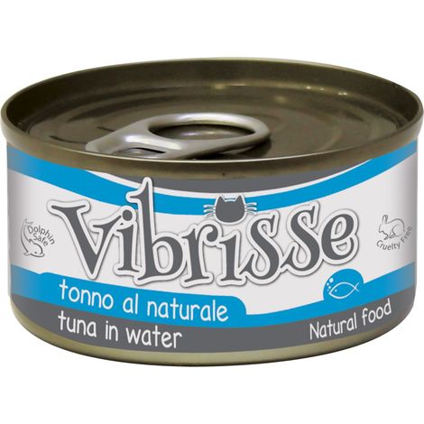Croci Vibrisse Cibo umido per gatti a base di Tonno al naturale, alimento naturale senza coloranti e conservanti, 1 lattina da 140 g