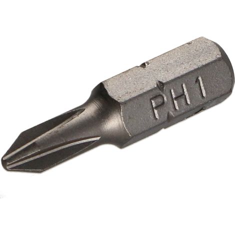 Embout Qualité industrielle 1/4" C6.3 Phillips n° 1 Longueur 25 - 1 pièce (1/3)