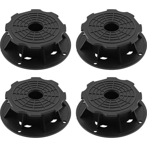 Set of 4 Height Adjustable Decking Support Bases Eliminating Slope Difference Reliable Stability Seamless Floor Layer with Deck Support Base Set (1/5)