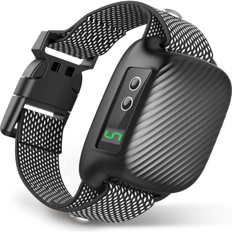 Collar antiladridos para perros, dispositivo de entrenamiento con función de pitido, vibración y descarga eléctrica, para perros grandes, medianos y pequeños. (1/5)