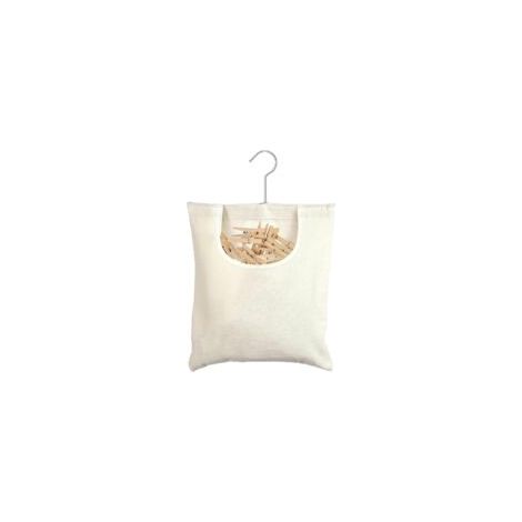 Sac à pinces à linge - Convient pour jusqu'à 100 pinces à linge - Panier ménager avec crochets - Sac à pinces à linge à suspendre - Réutilisable (1/5)