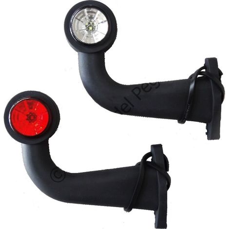 Feu de position LED blanc et rouge avec support 12V 24V « L » avec câble - FT-009F LED (1/5)