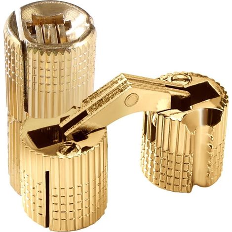 2 Pièces 10mm Charnière Invisible Laiton Tonneau, Charnière Laiton Caché Ouverture à 180° Angle, Charnières à Barillet Dissimulées, pour Boîtes à Cadeau Bijoux Bricolage (1/5)
