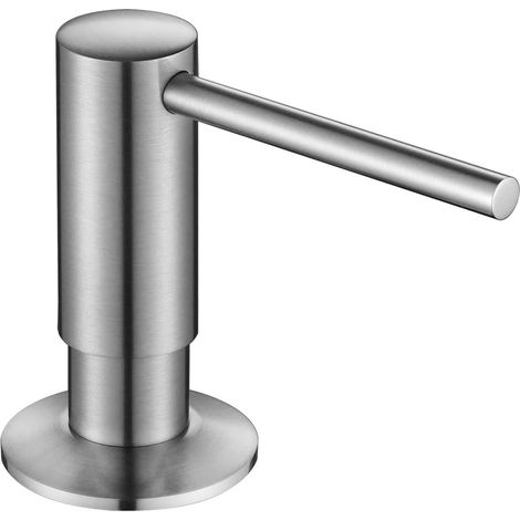 Distributeur de Savon à Pression en cuivre pour évier de Cuisine Utilisation multifonctionnelle Durable Facile à Nettoyer Grande capacité avec tête de Pompe rotative à 360 degrés 500ML Argent (1/5)