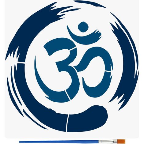 Pochoir Symbole Avec Pinceau 30x30cm Modèle de Motif de Cercle Zen Yoga Pochoir Artisanal Symboles Yoga pour Peinture sur Mur Bois Sol Carrelage Toile Tissu Meubles (1/5)