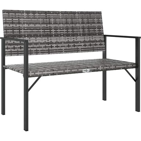Maison Exclusive - Gartenbank 2-Sitzer Grau Poly Rattan