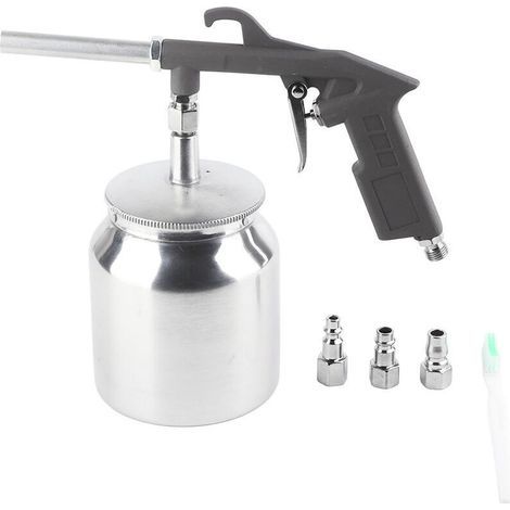 Pistolet de Sablage pour Compresseur , Kit D'outils de Pistolet de Sablage à Jet de Sable Avec Ventouse de 750 Cc pour Pulvérisation, Nettoyage, Gravure Sur Verre, Bricolage A (1/4)