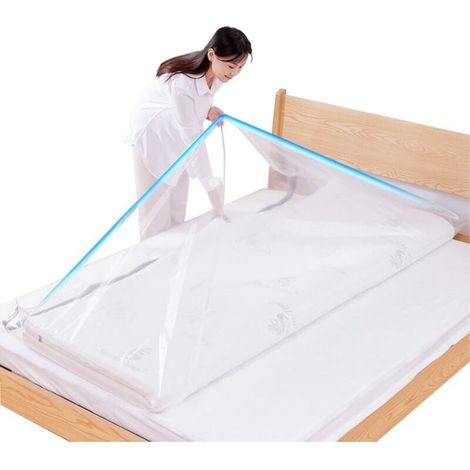 Grand sac de rangement sous vide pour matelas, vêtements, matelas compressé à 80 %, pas besoin de pompe à vide (220 x 100 cm) (1/4)