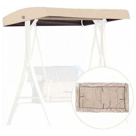 Beige Replacement Cover for Swing Chair, Replacement Cover for 3 Seaters, Garden Swing Roof, Waterproof Awning Cover for Swinging Gardens and Terraces (19112018/23cm) (1/5)
