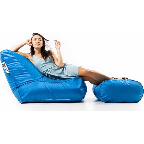 Fauteuil Pouf XXL Déhoussable, Extérieur, Outdoor, Jardin, Terrasse, Bleu Turquoise BiG52 IRON RAW (1/5)